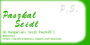 paszkal seidl business card